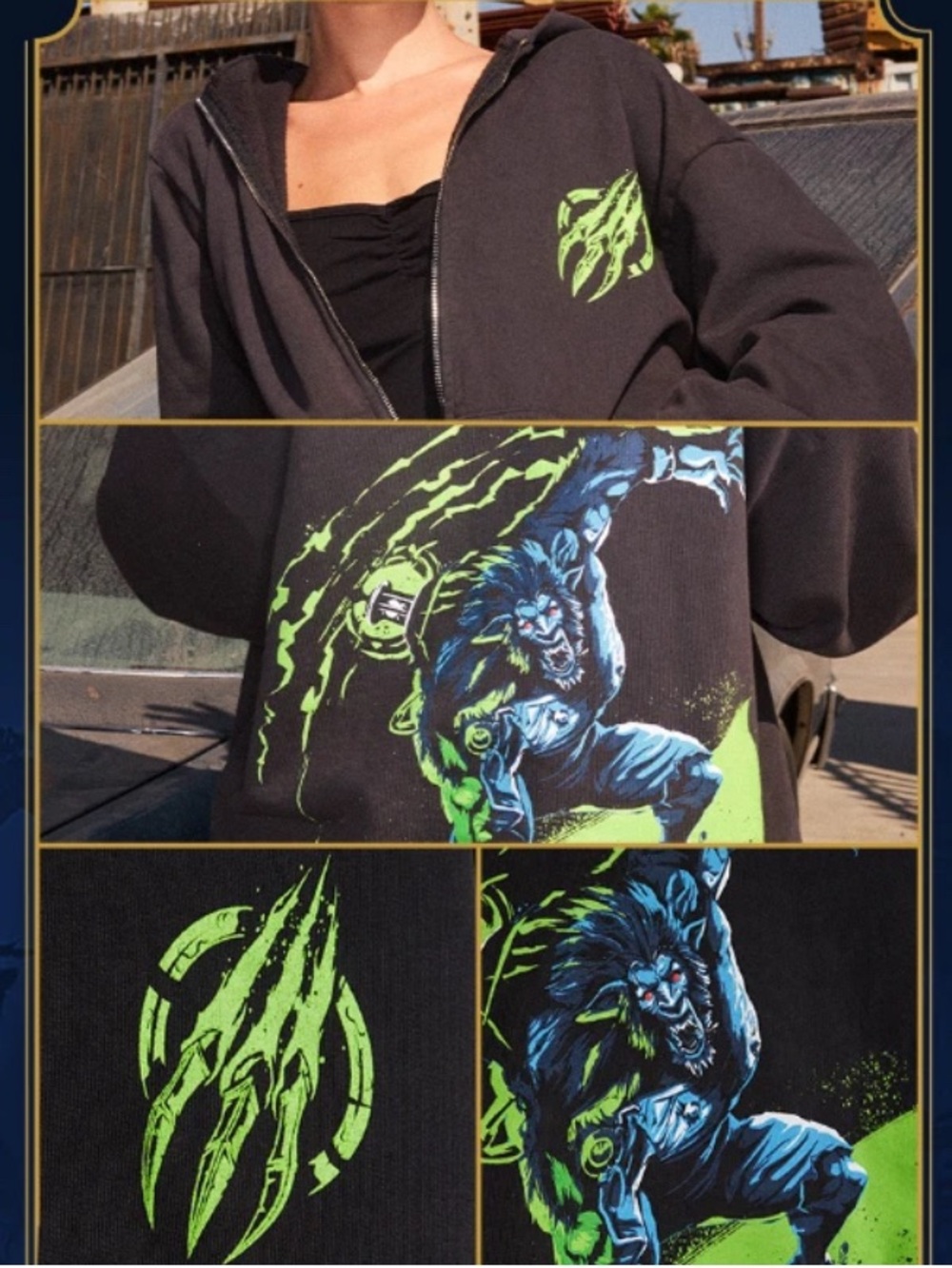 Arcane Warwick Black Zip-Up Hoodie